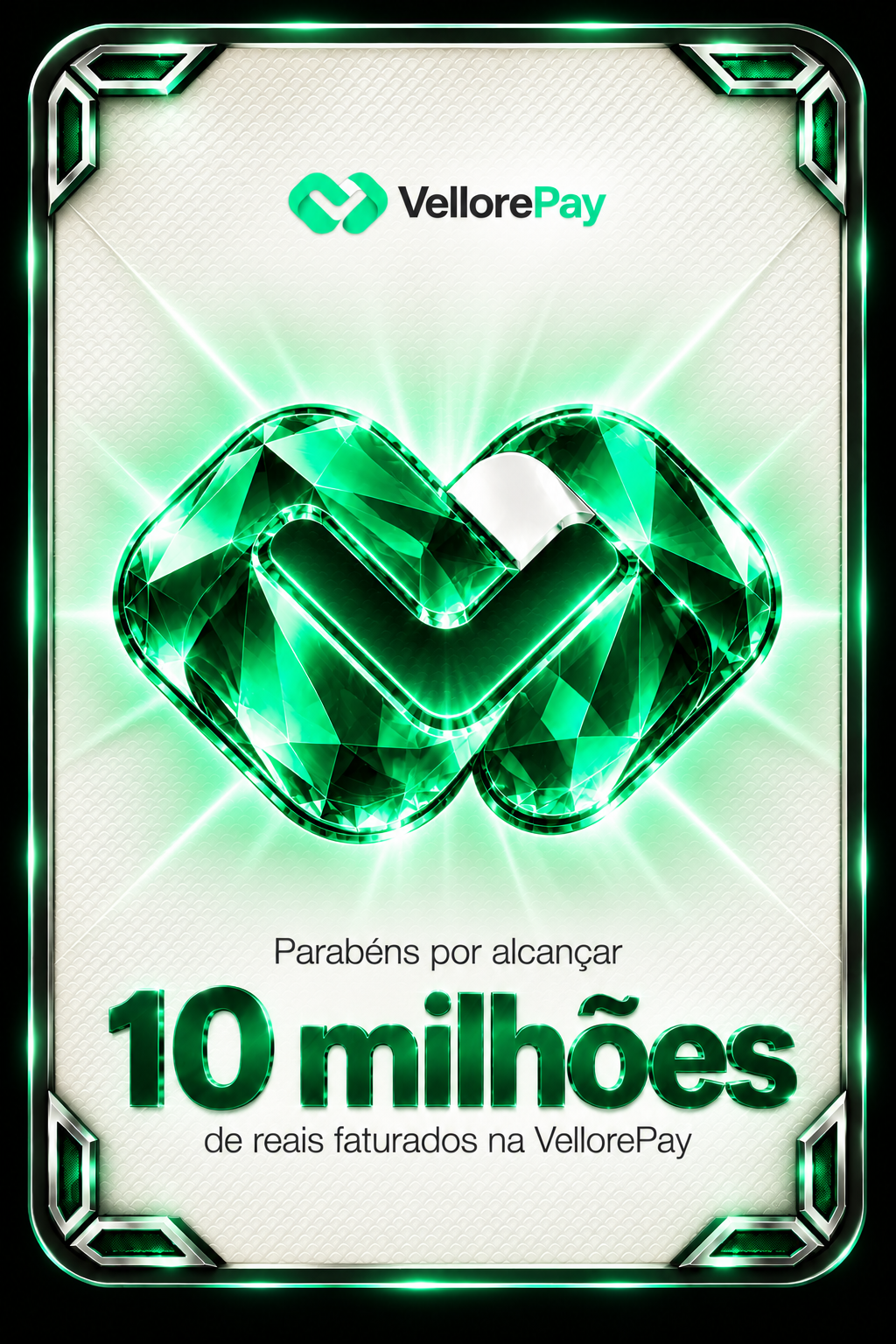 Placa VellorePay: R$ 10 milhões faturados
