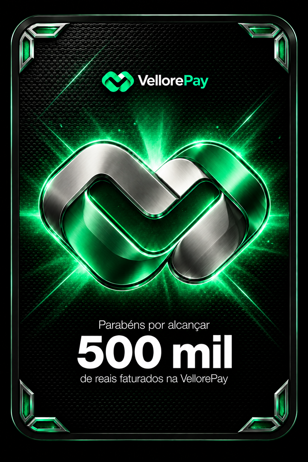 Placa VellorePay: R$ 500 mil faturados